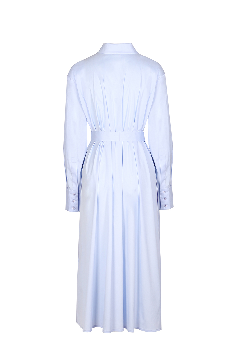 Голубое платье-рубашка из хлопка